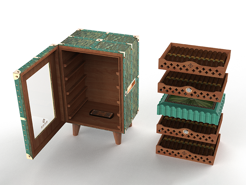 Copper Art Cigar Display Cabinet Customization