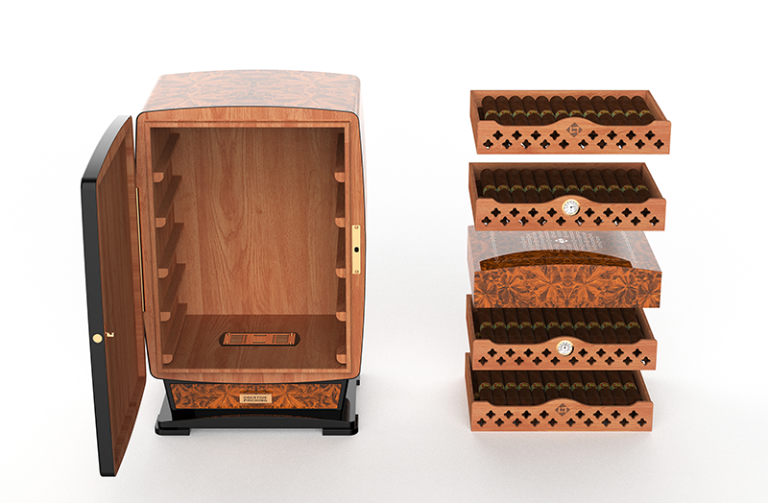 Exquisite Series Cigar Cabinet Customization Specs Image