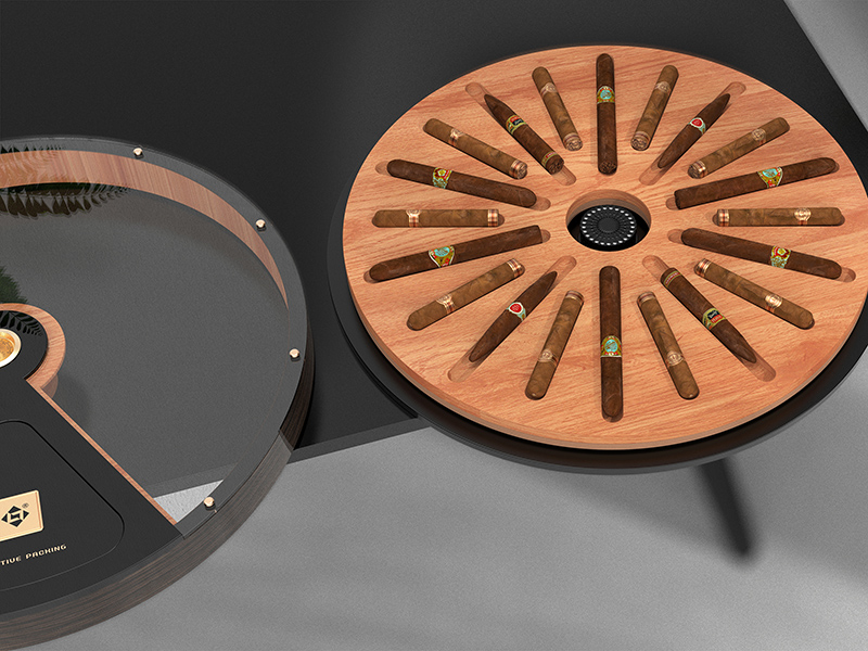 Round Cigar Humidor Table | Creative Packing