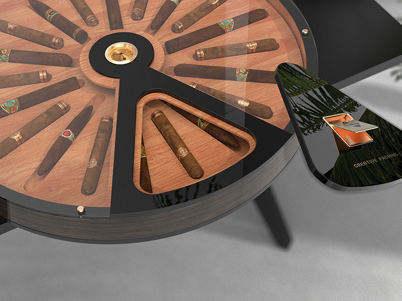 Round Cigar Humidor Table | Creative Packing