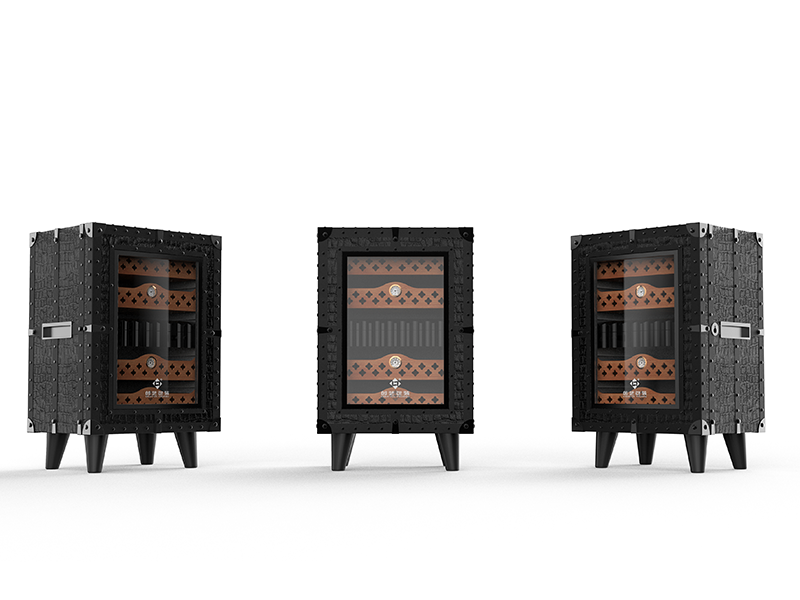 Genuine Leather Luxury Cigar Cabinet manufacturer