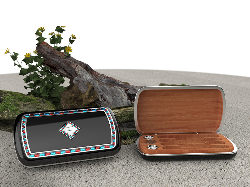 Two-Tone Gemstone Portable Cigar Humidor