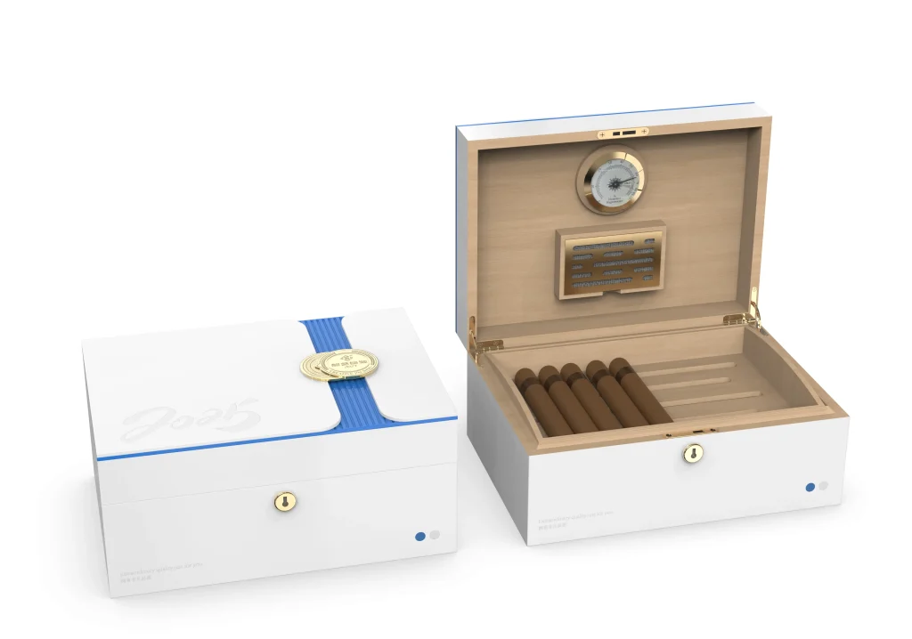 Business High-end White Cigar Humidor Box