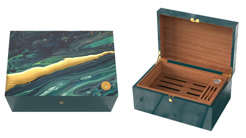 Blue Vein Gold · Spanish Cedar Wood for Humidors