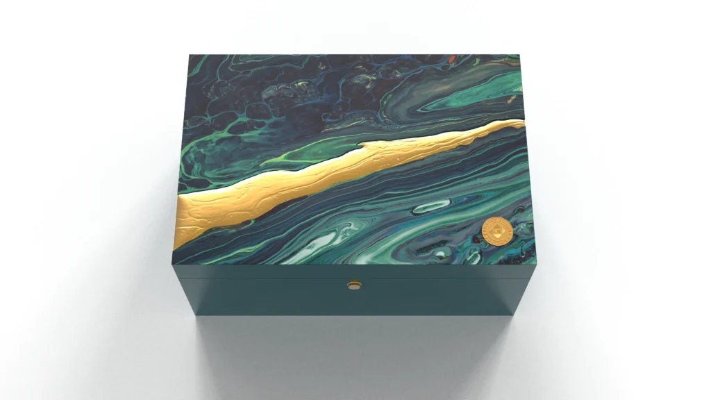 Blue Vein Gold · Spanish Cedar Wood for Humidors
